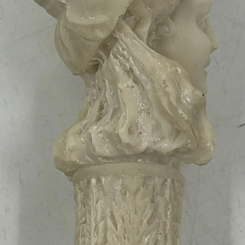 Vintage Letter Opener Victorian Woman Carved White Head w/ Bronze or Brass Blade